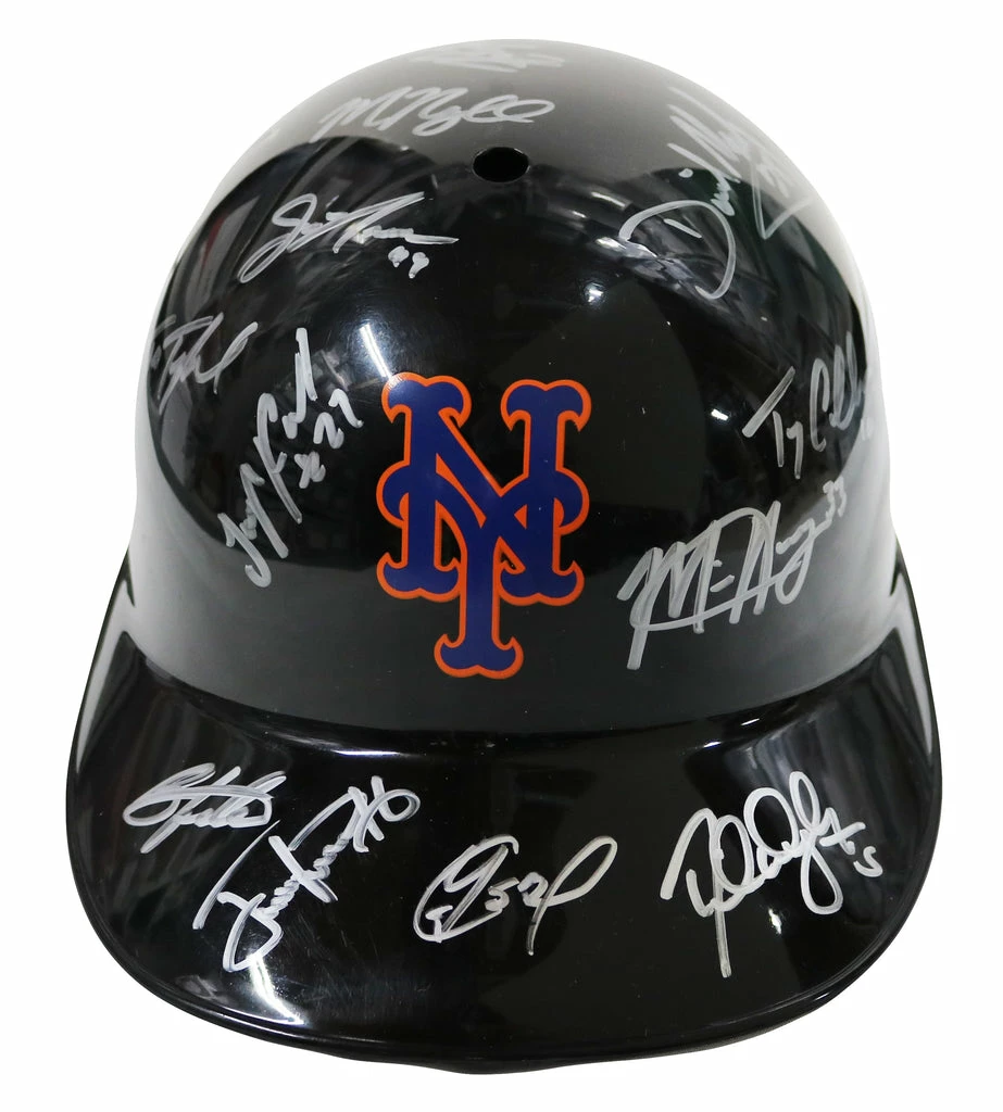 Sports-Autographs New York Mets 2015 World Series Team Signed Autographed Souvenir Full Size Batting Helmet Authenticated Ink COA - DeGrom Wright Syndergaard 1 Sports-Autographs New York Mets 2015 World Series Team Signed Autographed Souvenir Full Size Batting Helmet Authenticated Ink COA - DeGrom Wright Syndergaard