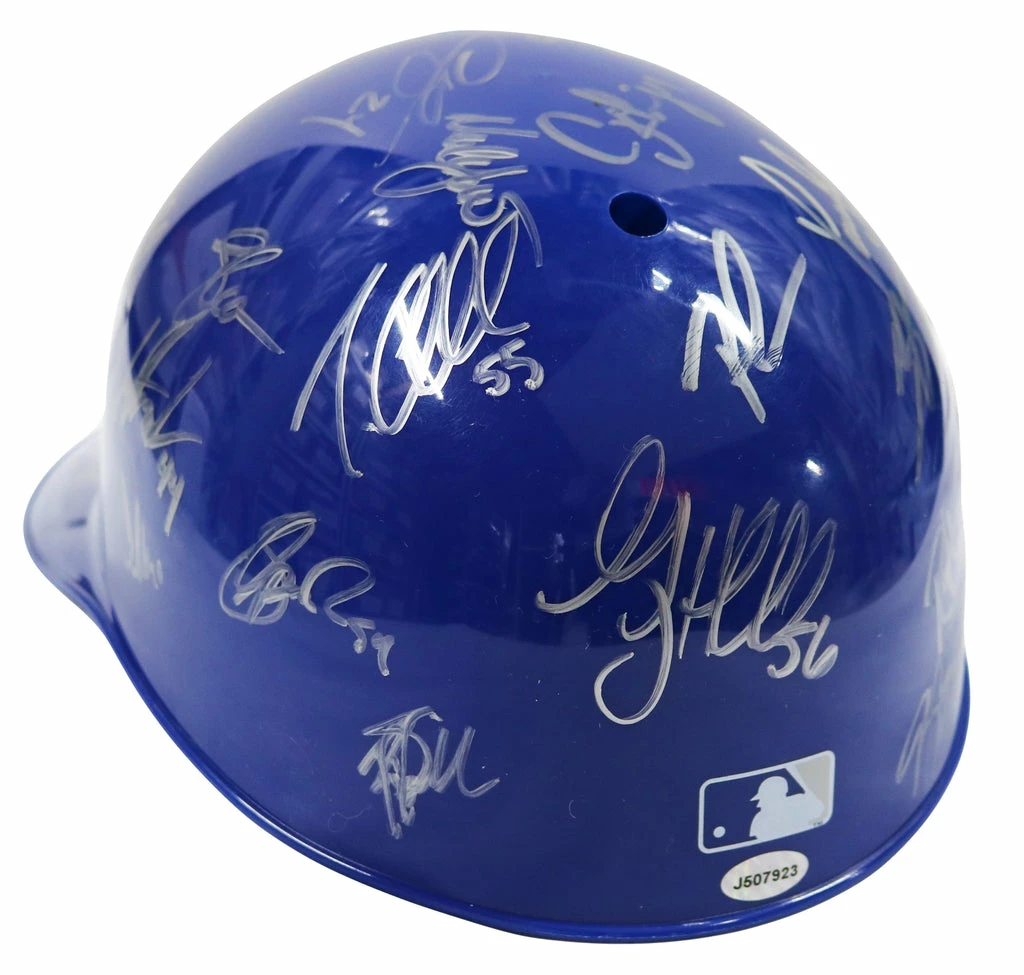 Sports-Autographs Kansas City Royals 2015 World Series Champions Team Signed Autographed Souvenir Full Size Batting Helmet Authenticated Ink COA 4 Sports-Autographs Kansas City Royals 2015 World Series Champions Team Signed Autographed Souvenir Full Size Batting Helmet Authenticated Ink COA - Image 4