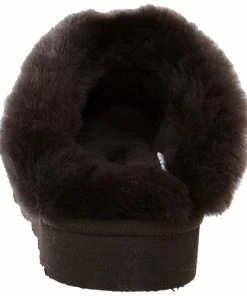 Jeetish Smith's Women's Genuine Plush Australian Shearling Mule Slippers -Deals Slowpitch Softball Bats Store WSM30019 DarkBrown 3