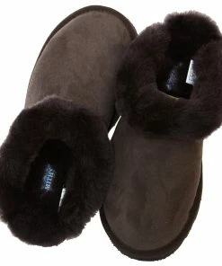 Jeetish Smith's Women's Genuine Plush Australian Shearling Mule Slippers -Deals Slowpitch Softball Bats Store WSM30019 DarkBrown 6