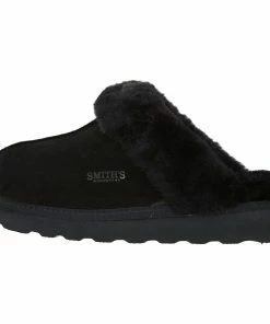 Jeetish Smith's Women's Genuine Plush Australian Shearling & Suede Mule Slippers
