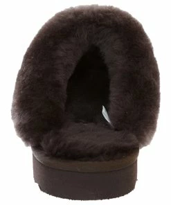 Jeetish Smith's Women's Genuine Plush Australian Shearling & Suede Mule Slippers -Deals Slowpitch Softball Bats Store WSM30020 DarkBrown 3