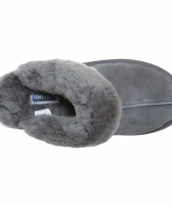 Jeetish Smith's Women's Genuine Plush Australian Shearling & Suede Mule Slippers -Deals Slowpitch Softball Bats Store WSM30020 Grey 4
