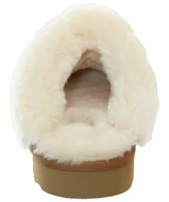 Jeetish Smith's Women's Genuine Plush Australian Shearling & Suede Mule Slippers -Deals Slowpitch Softball Bats Store WSM30020 Tan 3