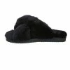 Jeetish Smith's Women's Genuine Plush Criss Cross Australian Shearling Slide Slippers
