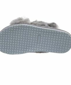 Jeetish Smith's Women's Genuine Plush Criss Cross Australian Shearling Slide Slippers -Deals Slowpitch Softball Bats Store WSM30021 Grey 5