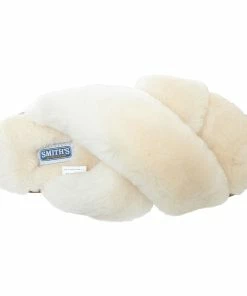 Jeetish Smith's Women's Genuine Plush Criss Cross Australian Shearling Slide Slippers -Deals Slowpitch Softball Bats Store WSM30021 Natural 4