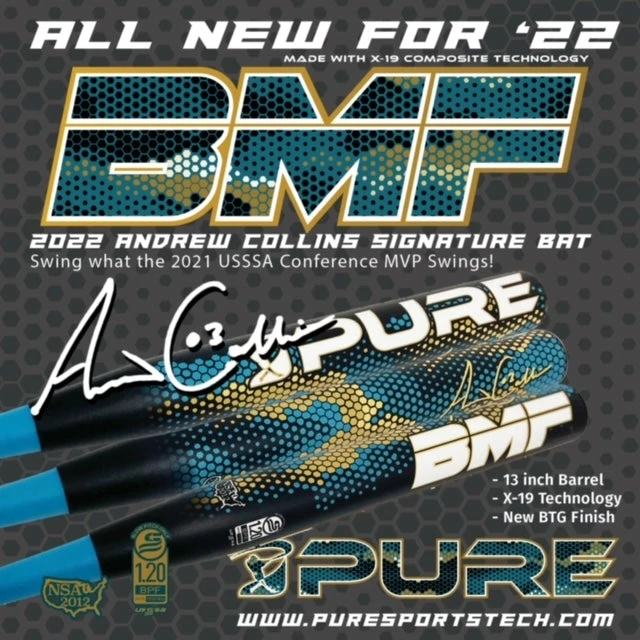 Clearance – 2022 PURE Sports Andrew Collins BMF Signature 2PC 13″ USSSA Slowpitch Softball Bat 1 Clearance – 2022 PURE Sports Andrew Collins BMF Signature 2PC 13″ USSSA Slowpitch Softball Bat