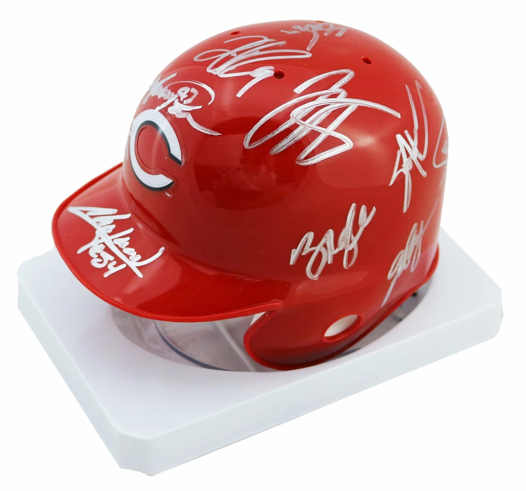 Sports-Autographs Cincinnati Reds 2013 Team Signed Autographed Mini Batting Helmet Authenticated Ink COA Votto Chapman 3 Sports-Autographs Cincinnati Reds 2013 Team Signed Autographed Mini Batting Helmet Authenticated Ink COA Votto Chapman - Image 3