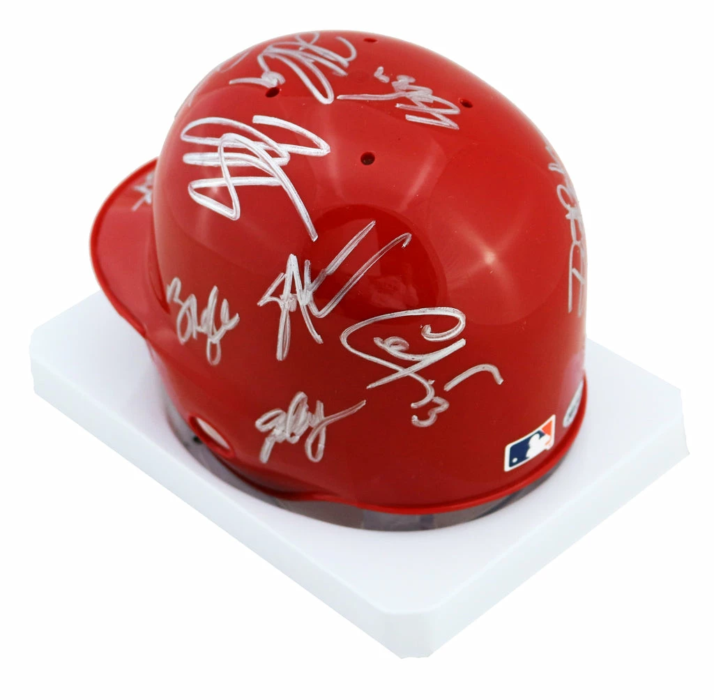 Sports-Autographs Cincinnati Reds 2013 Team Signed Autographed Mini Batting Helmet Authenticated Ink COA Votto Chapman 4 Sports-Autographs Cincinnati Reds 2013 Team Signed Autographed Mini Batting Helmet Authenticated Ink COA Votto Chapman - Image 4