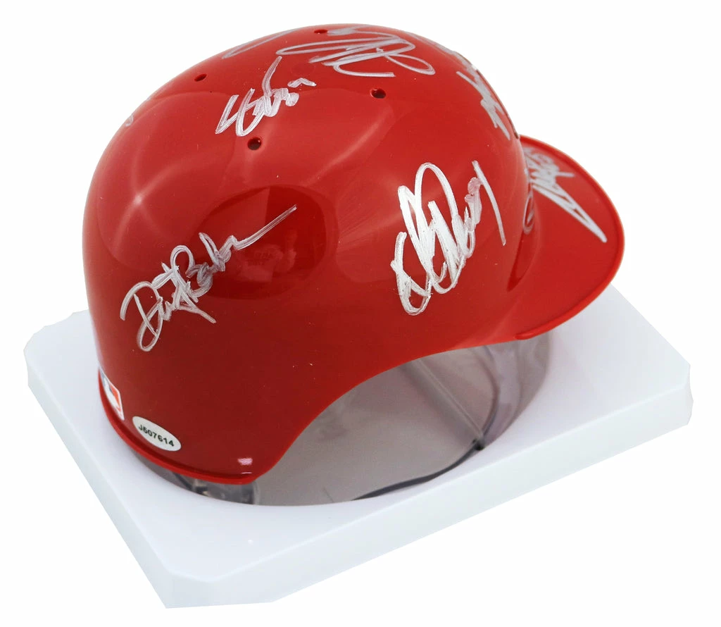 Sports-Autographs Cincinnati Reds 2013 Team Signed Autographed Mini Batting Helmet Authenticated Ink COA Votto Chapman 5 Sports-Autographs Cincinnati Reds 2013 Team Signed Autographed Mini Batting Helmet Authenticated Ink COA Votto Chapman - Image 5
