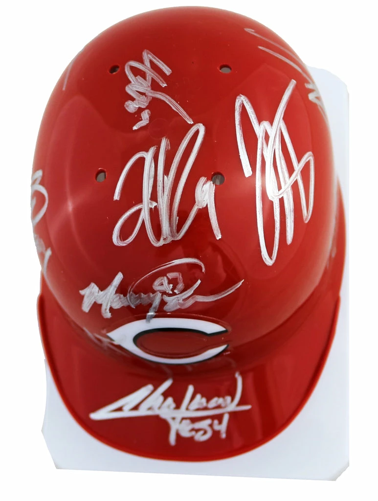 Sports-Autographs Cincinnati Reds 2013 Team Signed Autographed Mini Batting Helmet Authenticated Ink COA Votto Chapman 6 Sports-Autographs Cincinnati Reds 2013 Team Signed Autographed Mini Batting Helmet Authenticated Ink COA Votto Chapman - Image 6