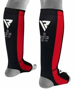 RDX Neoprene Instep Shin Guards With Open Heel -Deals Slowpitch Softball Bats Store t6 shin instep guards red 4